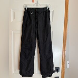Girls weatherproof 32 degree black pull on ski snowboard insulated pants. 14/16
